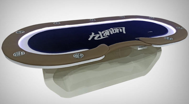 Mesas de Poker Luqueta Luxo com LED e Carregadores de Celular - L19